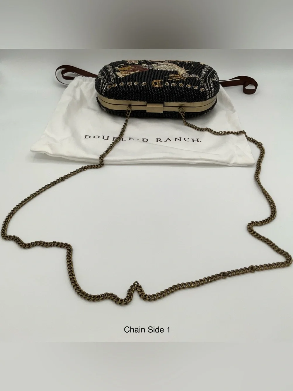 LE Double D Ranch - Road Runner Beaded Luxury Clutch w/Chain Strap - BRAND NEW
